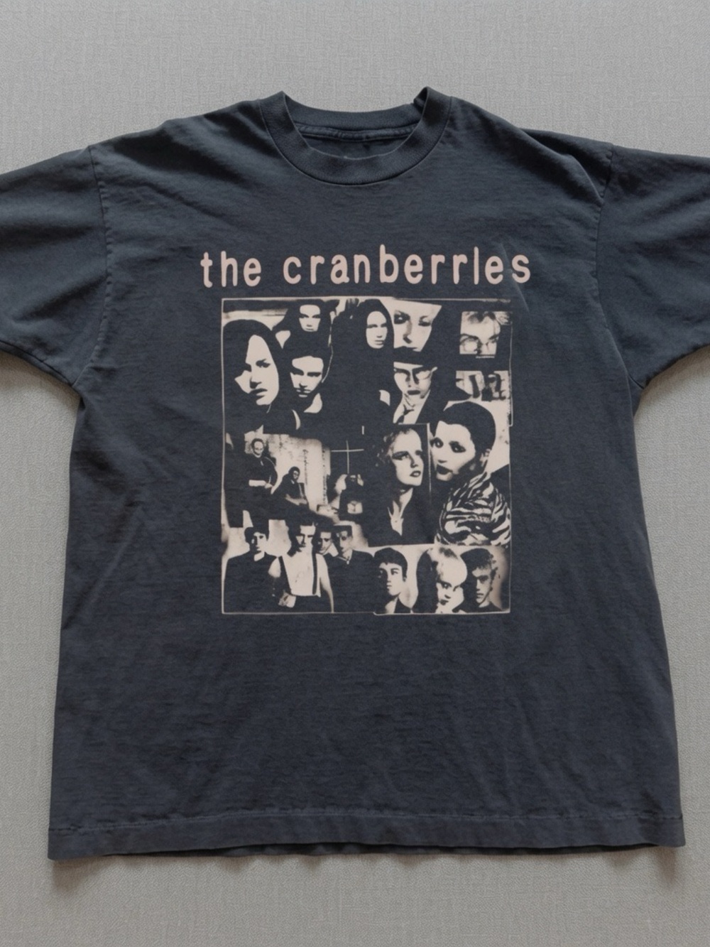 The Cranberries Graphic Band Tee - Black with Faded White Print
